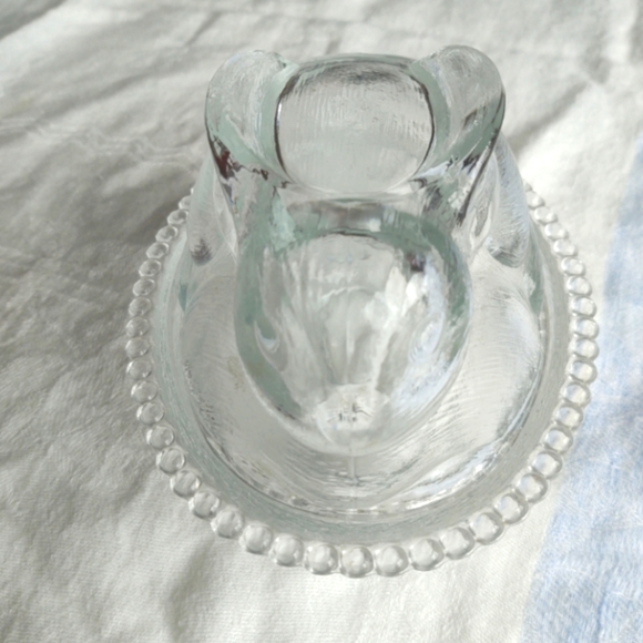 Indiana Glass Co Rabbit on a Nest clear glass bowl with lid - Picture 3 of 6